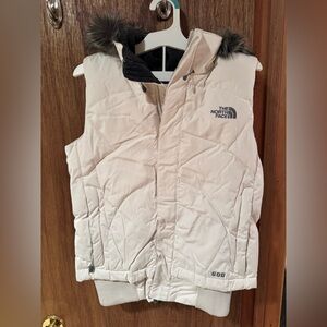 North Face cream puffer vest